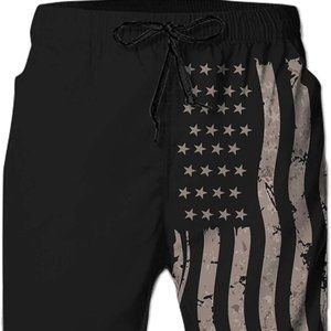 Men Swim Trunks Drawstring Elastic Waist Quick Dry Beach Shorts with Mesh Lining